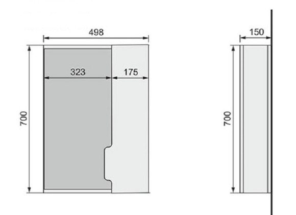 Зеркало со шкафом Jorno Moduo Slim 50 Mod.03.50/W с подсветкой Белый глянец
