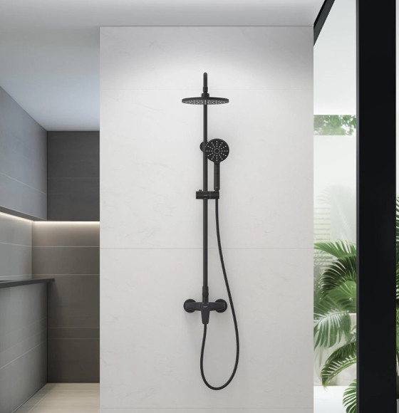 Душевая система Aquatek Бетта AQ2160MB Черная матовая