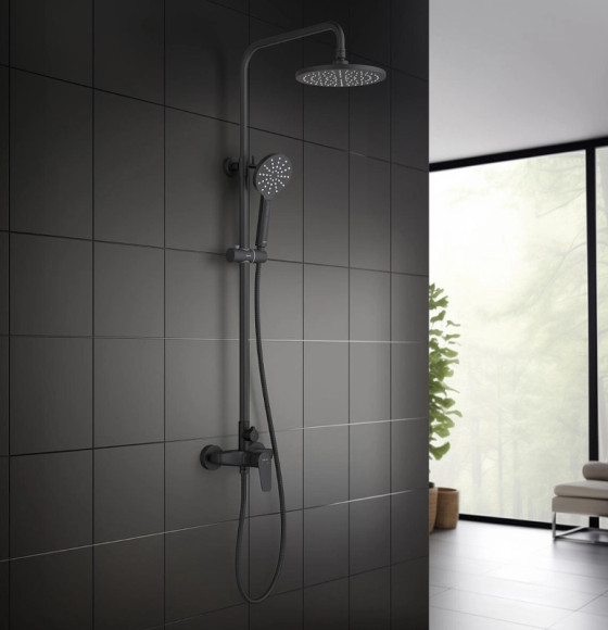 Душевая система Aquatek Бетта AQ2160MB Черная матовая
