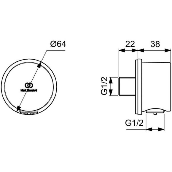 Шланговое подключение Ideal Standard Ideal Rain BC808XG Silk Black Шланговое подключение Ideal Standard Ideal Rain BC808XG Silk Black