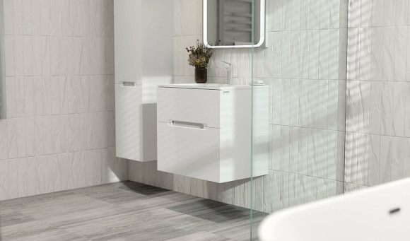 Тумба под раковину Jorno Modul 65 Mоl.01.62/P/W подвесная Белый глянец Тумба под раковину Jorno Modul 65 Mоl.01.62/P/W подвесная Белый глянец