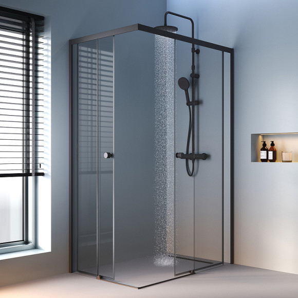 Душевой уголок AM.PM X-Joy 120х80 W94G-403-12080-BТ профиль Черный матовый стекло прозрачное Душевой уголок AM.PM X-Joy 120х80 W94G-403-12080-BТ профиль Черный матовый стекло прозрачное