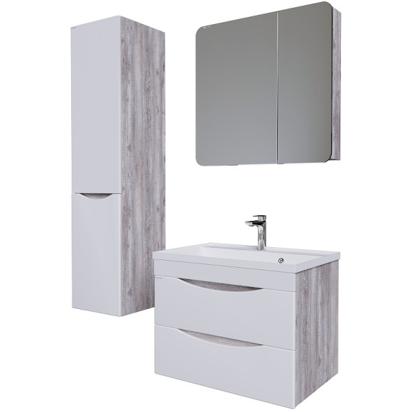 Тумба под раковину Grossman Талис 70 107011 подвесная Бетон пайн Белый глянец Тумба под раковину Grossman Талис 70 107011 подвесная Бетон пайн Белый глянец