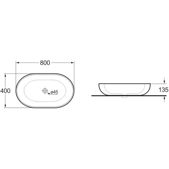 Раковина-чаша Vincea VBS-114 80 Белая