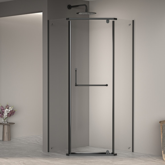 Душевой уголок RGW Passage PA-081B 120x120 35088122-14 профиль Черный стекло прозрачное