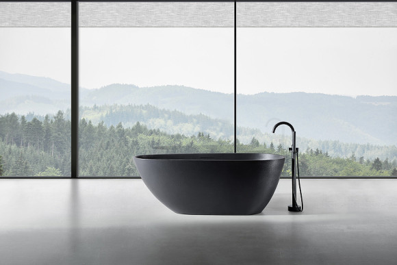 Ванна из искусственного камня Abber Dortmund 170x75 AM9911B Черная без гидромассажа