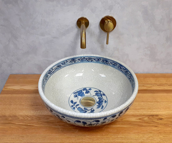 Раковина-чаша Bronze de Luxe Melody 40 2241 Синяя с искусственным состариванием Раковина-чаша Bronze de Luxe Melody 40 2241 Синяя с искусственным состариванием