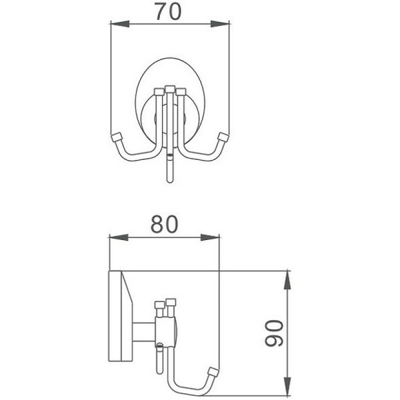 Тройной крючок Haiba HB1605-3 Хром Тройной крючок Haiba HB1605-3 Хром