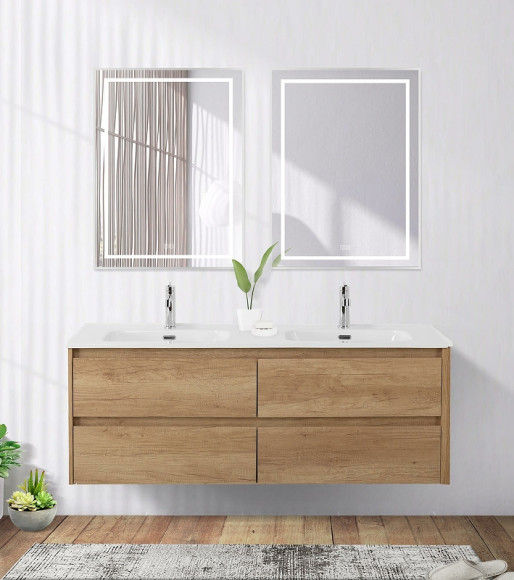 Зеркало BelBagno Kraft 60 SPC-KRAFT-600-800-LED-TCH-WARM с подсветкой Сатин с сенсорным выключателем и подогревом