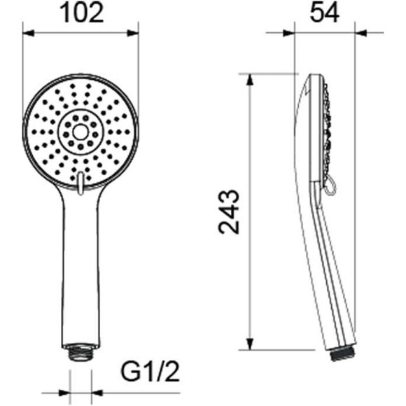 Ручной душ Aquatek Бетта 100 3 jet AQ2009MB Черный матовый Ручной душ Aquatek Бетта 100 3 jet AQ2009MB Черный матовый