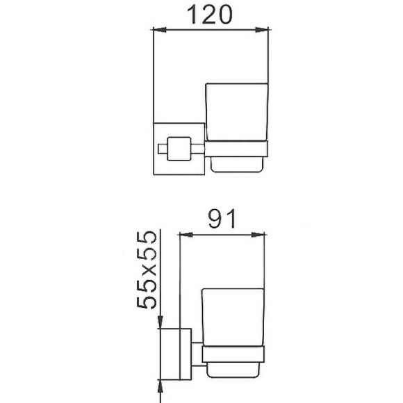 Стакан для зубных щеток Haiba HB8906 Черный матовый