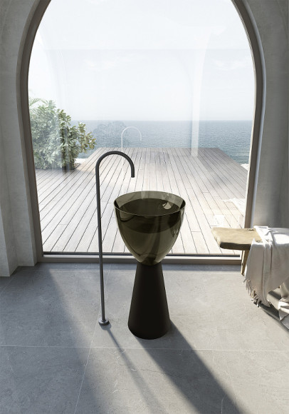 Раковина Abber Kristall 45 AT2703Black-Vesuvian Черная Оливковая