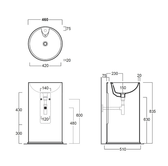 Раковина Simas Top E Lavabi D Arredo 51 GTEbi*1 Белая Раковина Simas Top E Lavabi D Arredo 51 GTEbi*1 Белая