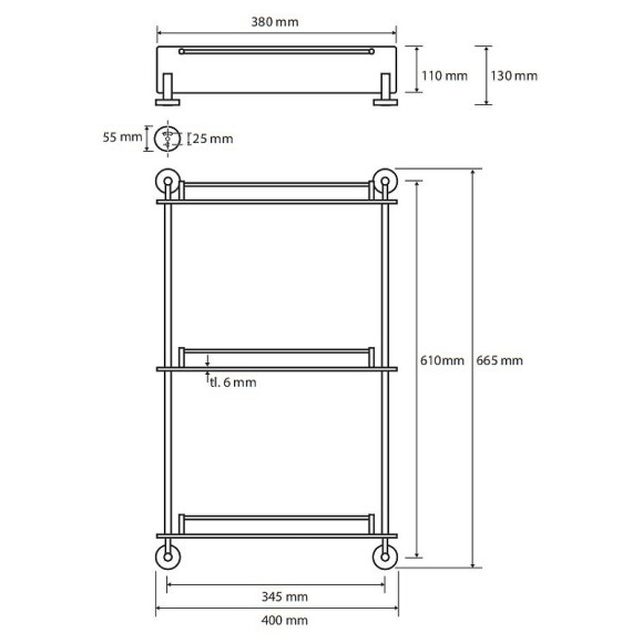 Стеклянная полка Bemeta Omega 104202132 Хром Стеклянная полка Bemeta Omega 104202132 Хром