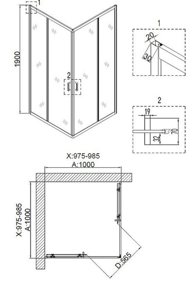 Душевой уголок Niagara Nova 100х100 NG-6609-08 профиль Хром стекло прозрачное Душевой уголок Niagara Nova 100х100 NG-6609-08 профиль Хром стекло прозрачное