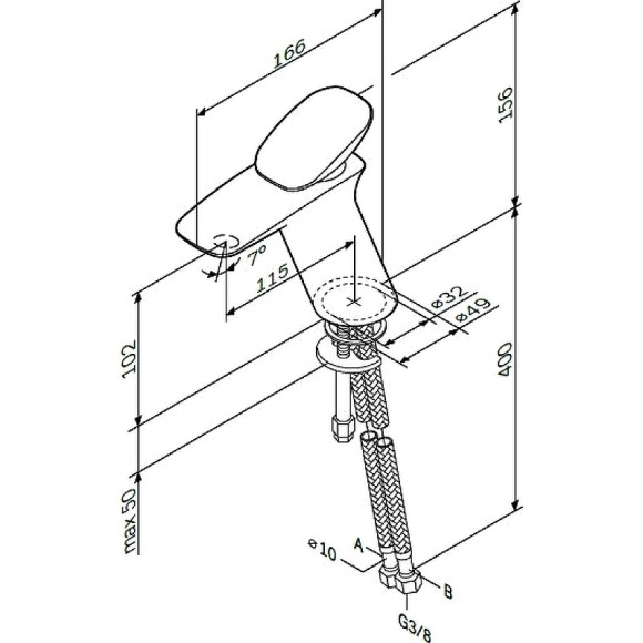 Смеситель для раковины AM.PM Spirit V2.0 F70A02100 Хром Смеситель для раковины AM.PM Spirit V2.0 F70A02100 Хром