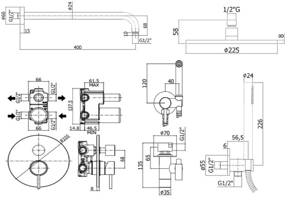 Комплект смесителей Paffoni Light KITZLIG018CR Хром