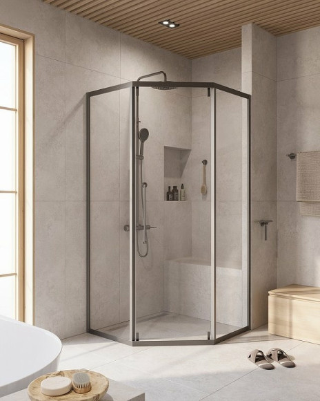 Душевой уголок Cezares Relax-304 100x100 RELAX-304-P-1-100-C-GM профиль Оружейная сталь стекло прозрачное Душевой уголок Cezares Relax-304 100x100 RELAX-304-P-1-100-C-GM профиль Оружейная сталь стекло прозрачное