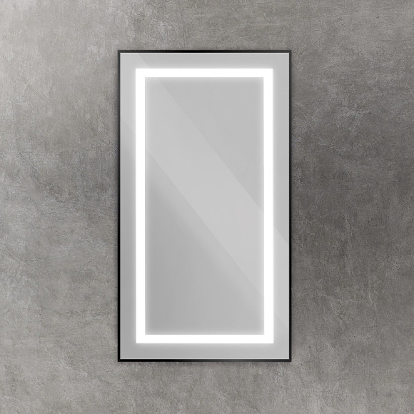 Зеркало BelBagno Kraft 50 SPC-KRAFT-500-900-SENS-NERO с подсветкой Черное с сенсорным выключателем Зеркало BelBagno Kraft 50 SPC-KRAFT-500-900-SENS-NERO с подсветкой Черное с сенсорным выключателем