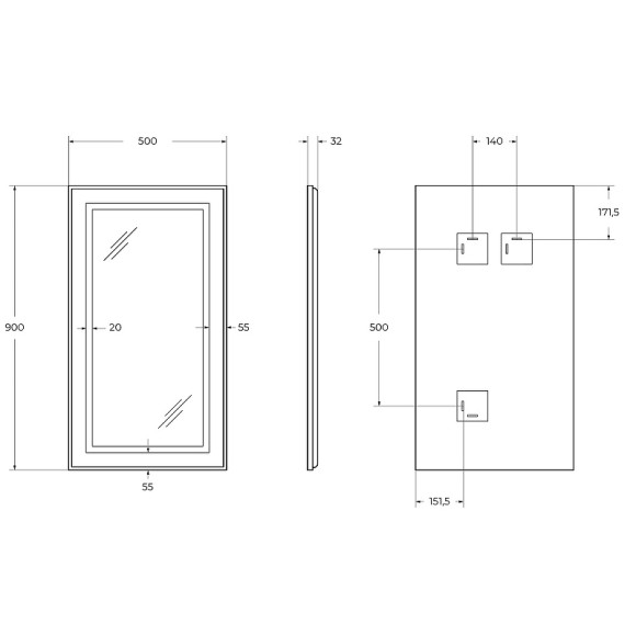 Зеркало BelBagno Kraft 50 SPC-KRAFT-500-900-SENS-NERO с подсветкой Черное с сенсорным выключателем Зеркало BelBagno Kraft 50 SPC-KRAFT-500-900-SENS-NERO с подсветкой Черное с сенсорным выключателем