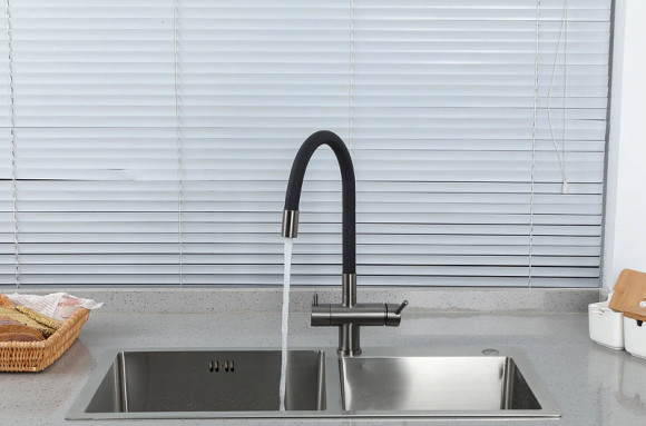 Смеситель для кухни Gappo G4398-39 Оружейная сталь Черный