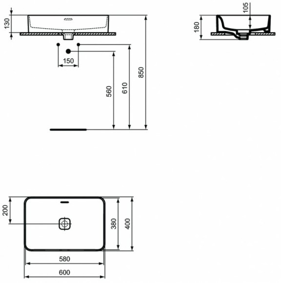 Раковина-чаша Ideal Standard Strada II Vessel 60 T299901 Euro White