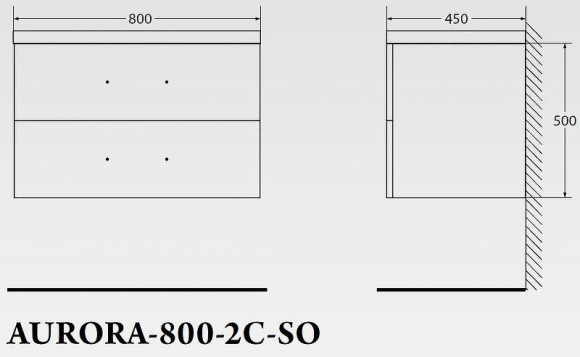 Тумба под раковину BelBagno Aurora 80 AURORA-800-2C-SO-RT подвесная Rovere Tabacco