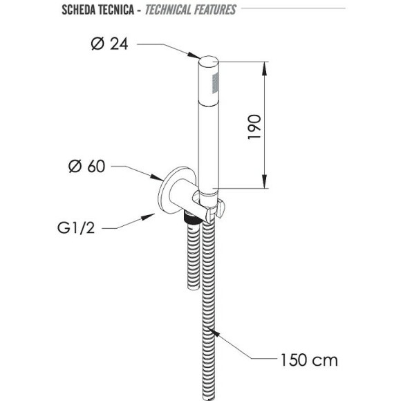 Душевой гарнитур Remer 337M317MMCFP Черный брашированный хром Душевой гарнитур Remer 337M317MMCFP Черный брашированный хром