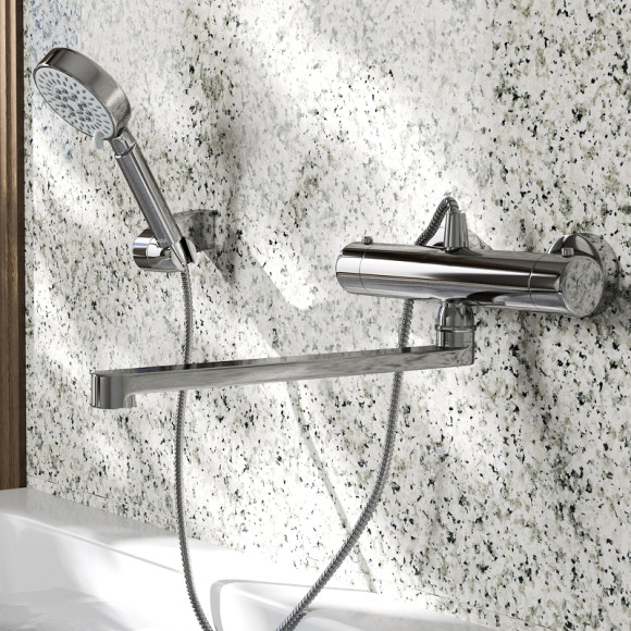 Смеситель для ванны WasserKRAFT Berkel 4822L универсальный с термостатом Хром Смеситель для ванны WasserKRAFT Berkel 4822L универсальный с термостатом Хром