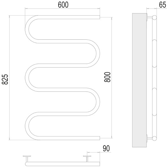 Электрический полотенцесушитель Terminus Ш-образный 600x800 4620768883972 Хром Электрический полотенцесушитель Terminus Ш-образный 600x800 4620768883972 Хром