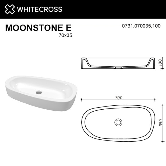 Раковина-чаша Whitecross Moonstone E 70 0731.070035.100 Белая глянцевая Раковина-чаша Whitecross Moonstone E 70 0731.070035.100 Белая глянцевая