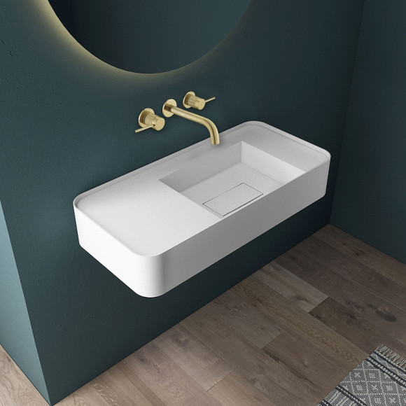 Смеситель для раковины Vincea Groove VBFW-4G1BG4 Брашированное золото