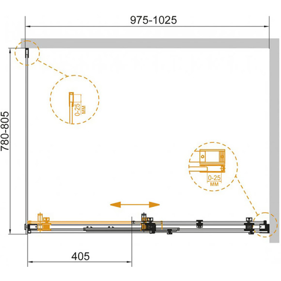 Душевой уголок Cezares Stylus-Soft 100x80 STYLUS-SOFT-AH-1-100/80-C-Cr профиль Хром стекло прозрачное