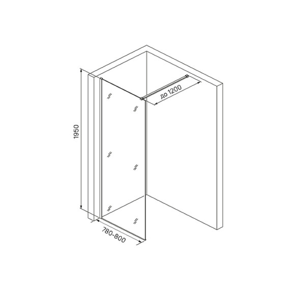 Душевая перегородка Iddis Slide 80 SLI8CS8i23 профиль Хром стекло прозрачное