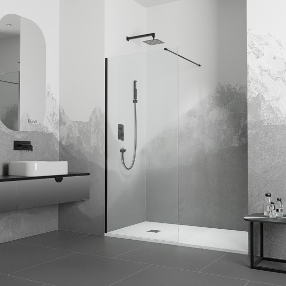 Душевая перегородка RGW Walk In WA-010B 120 351001012-14 профиль Черный стекло прозрачное Душевая перегородка RGW Walk In WA-010B 120 351001012-14 профиль Черный стекло прозрачное
