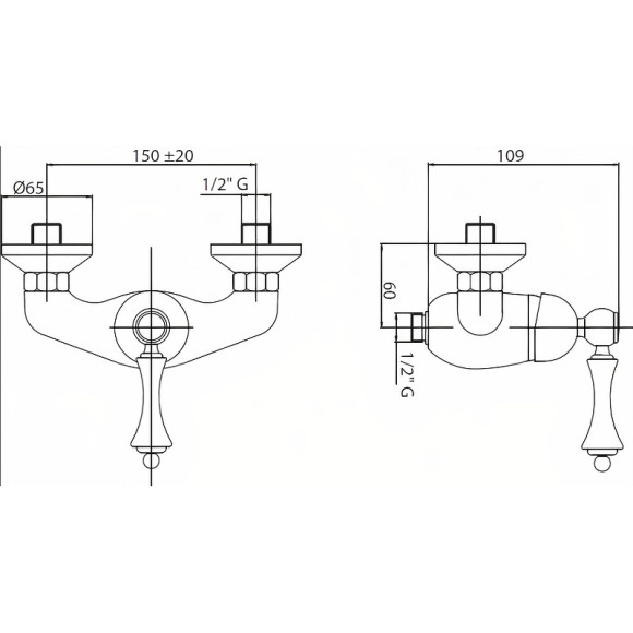 Смеситель для душа Cezares Margot MARGOT-DM-03/24-N Золото 24 карат
