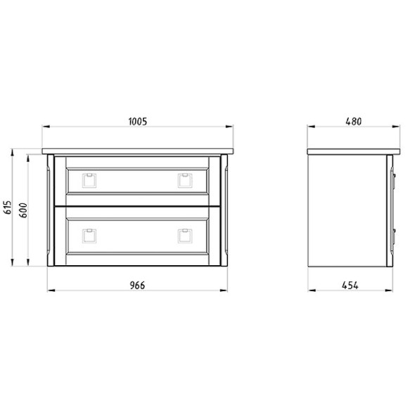 Тумба под раковину ASB-Woodline Рома 100П 10852 подвесная Белая