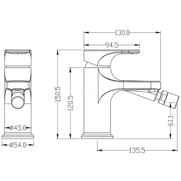 Смеситель для биде Boheme Spectre 456-CR Хром