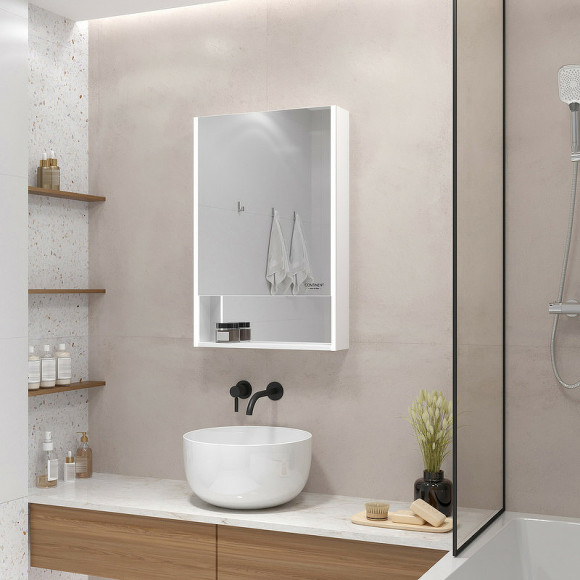 Зеркальный шкаф Континент Filit White 50 L МВК186 с подсветкой Белый Зеркальный шкаф Континент Filit White 50 L МВК186 с подсветкой Белый