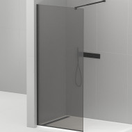 Душевая перегородка Cezares Liberta 120 LIBERTA-L-1-120-GR-NERO профиль Черный матовый стекло серое