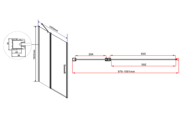 Душевая дверь Vincea Orta 100 VPP-1O100CL профиль Хром стекло прозрачное
