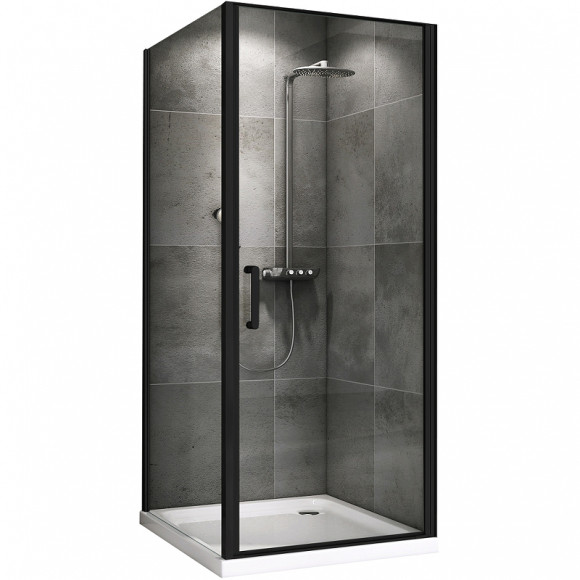 Душевой уголок Abber Sonnenstrand 80x75 AG04080B-S75B профиль Черный стекло прозрачное
