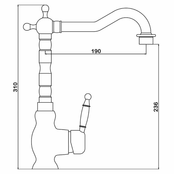 Смеситель для кухни Swedbe Selene 7141 Черный матовый Смеситель для кухни Swedbe Selene 7141 Черный матовый