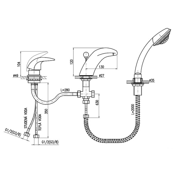 Смеситель на борт ванны Rav Slezak Dunaj D471.5SZ Золото Смеситель на борт ванны Rav Slezak Dunaj D471.5SZ Золото