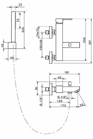 Смеситель для ванны Migliore Kvant 18772 Хром