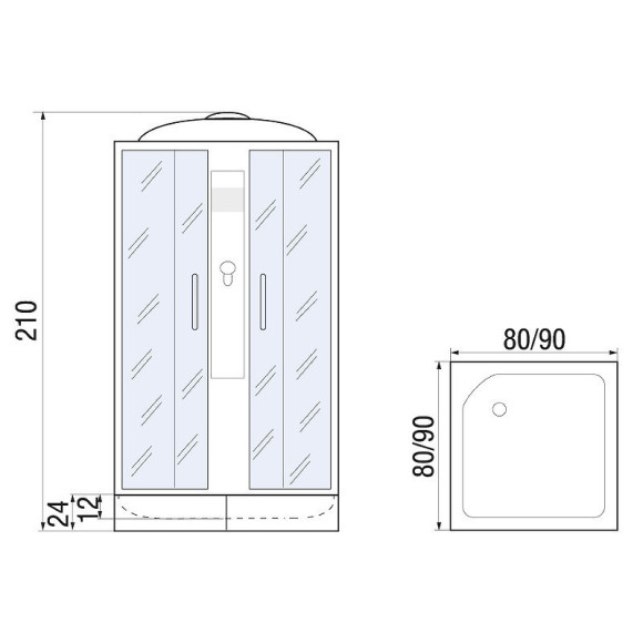 Душевая кабина River Quadro 90x90 МТ 10000002437 с поддоном Душевая кабина River Quadro 90x90 МТ 10000002437 с поддоном