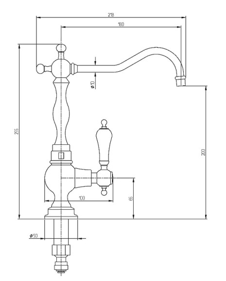 Кран для одного типа воды Migliore Baron 18307 Хром Кран для одного типа воды Migliore Baron 18307 Хром