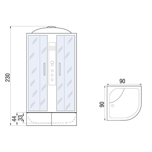 Душевая кабина River Dunay XL 90x90 TH 10000006196 с поддоном Душевая кабина River Dunay XL 90x90 TH 10000006196 с поддоном