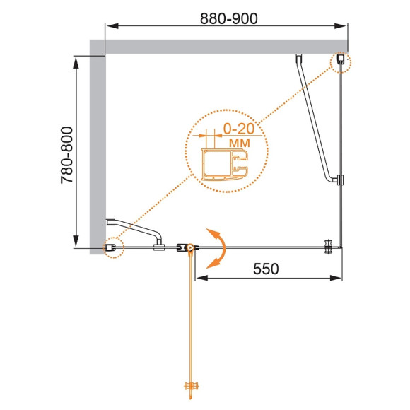 Душевой уголок Cezares Elena 90x80 ELENA-W-AH-1-90/80-C-Cr профиль Хром стекло прозрачное Душевой уголок Cezares Elena 90x80 ELENA-W-AH-1-90/80-C-Cr профиль Хром стекло прозрачное