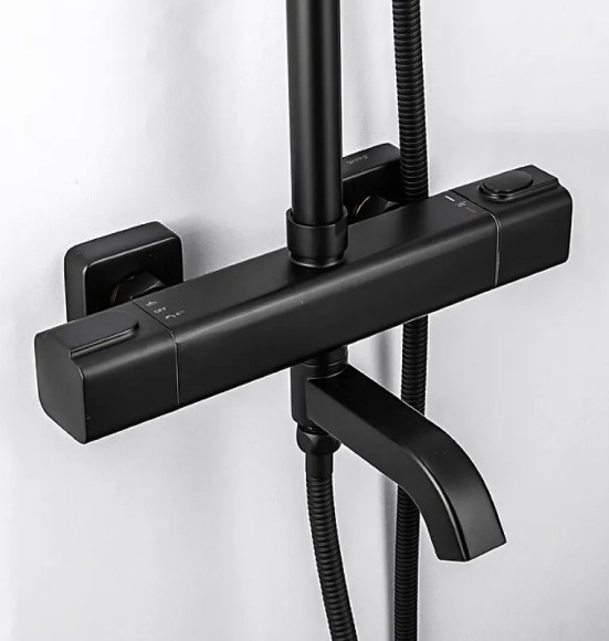 Душевая система Gappo G2491-6 с термостатом Черная матовая